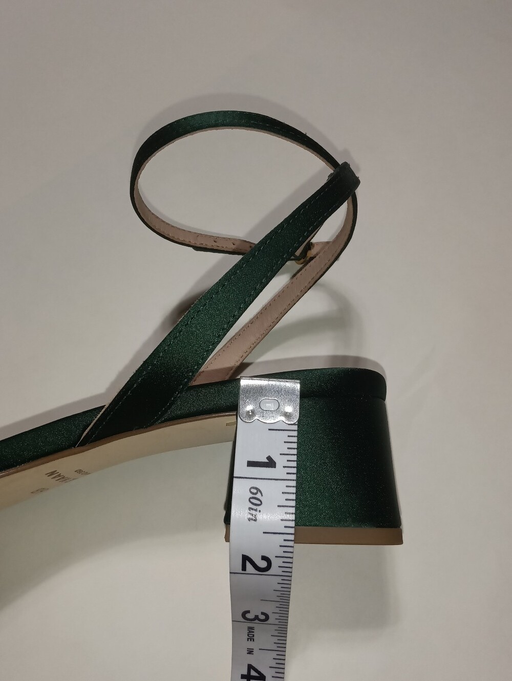 Cole Haan Florette Rainforest Green Satin Bow Ankle-Strap Heels Size 6 - Picture 11 of 13